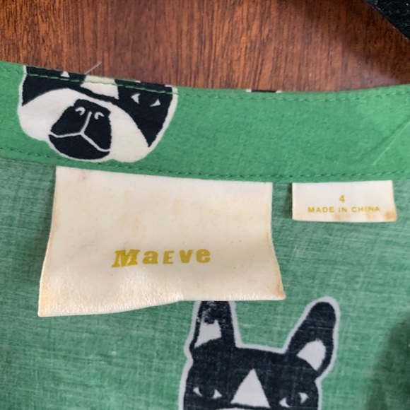Maeve Green Blouse with Dog Print - Picture 2 of 12